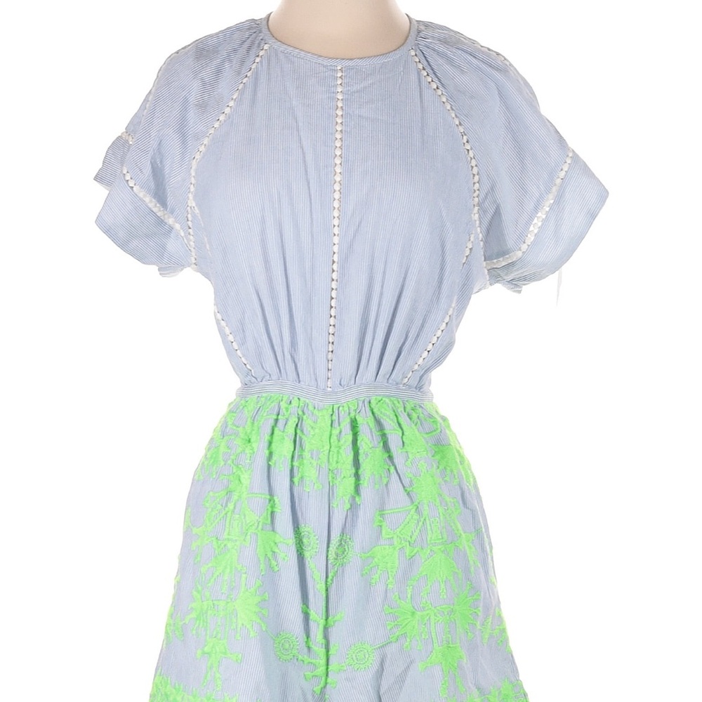Basta Surf Blue Stripe Neon Embroidered Open Back Romper – NWT – Small